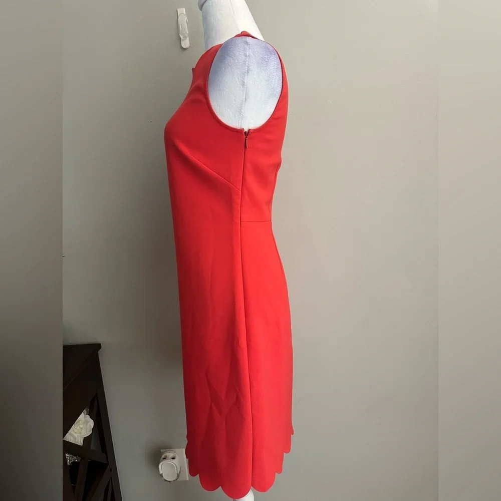 NWT J Crew Scalloped Hem Dress Professional Business Sheath Dress Size 0 Coral